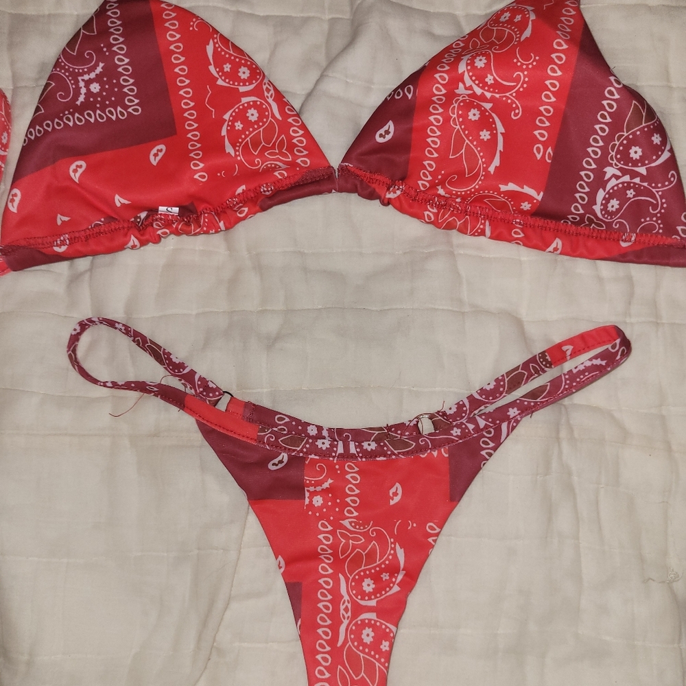Red rag bikini G string